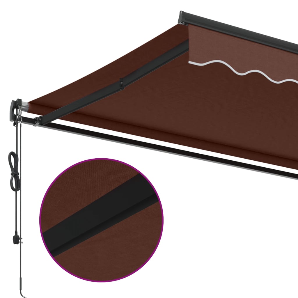 Automatisk Uttrekkbar Markise Brun 450X350 Cm