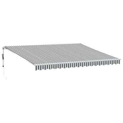 Automatisk Uttrekkbar Markise Led Antrasitt Og Hvit 450X300 Cm