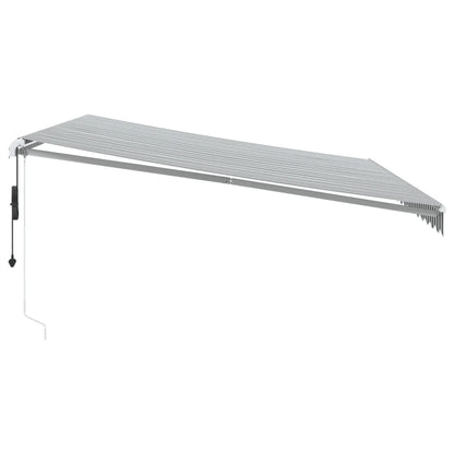 Automatisk Uttrekkbar Markise Led Antrasitt Og Hvit 450X300 Cm