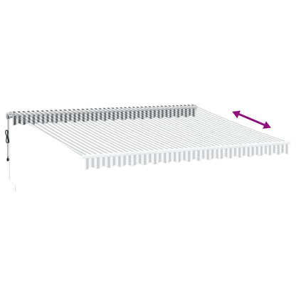 Automatisk Uttrekkbar Markise Led Antrasitt Og Hvit 450X300 Cm