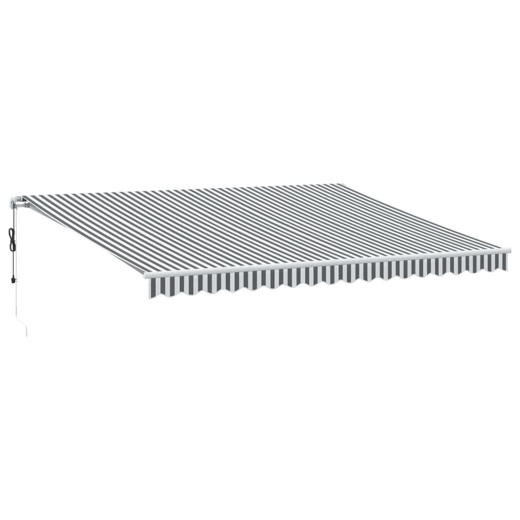 Automatisk Uttrekkbart Markise Antrasitt Og Hvit 450X350 Cm