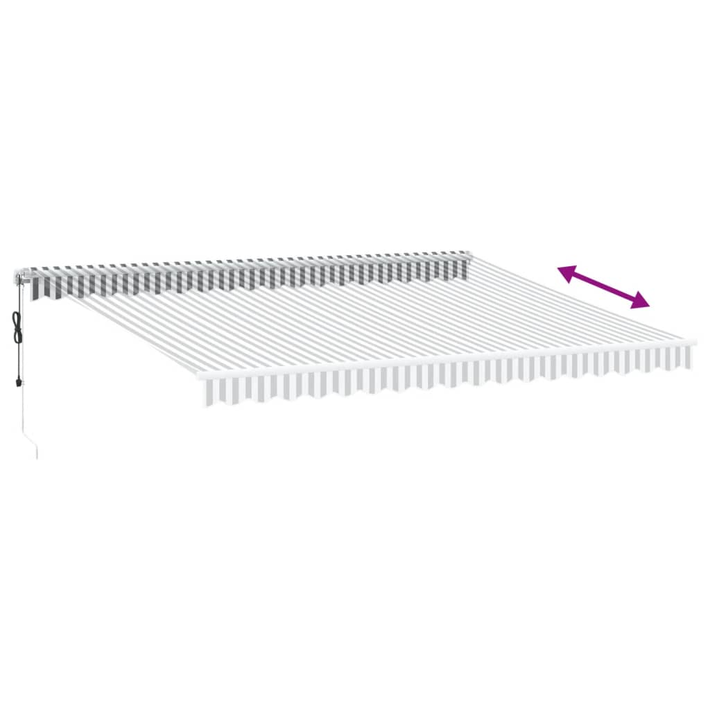 Automatisk Uttrekkbart Markise Antrasitt Og Hvit 450X350 Cm