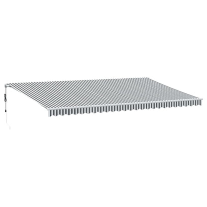 Automatisk Uttrekkbart Markise Antrasitt Og Hvit 600X350 Cm