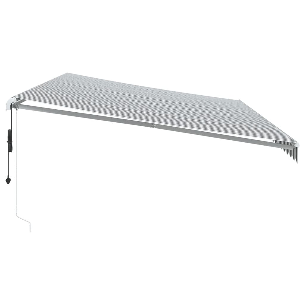 Automatisk Uttrekkbart Markise Antrasitt Og Hvit 600X350 Cm