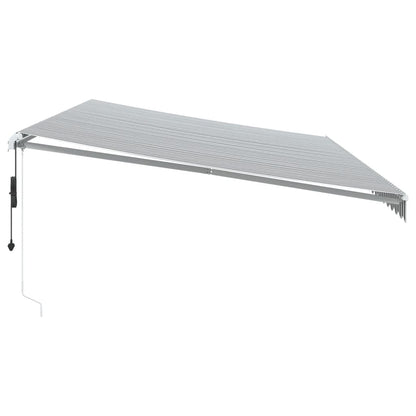 Automatisk Uttrekkbart Markise Antrasitt Og Hvit 600X350 Cm