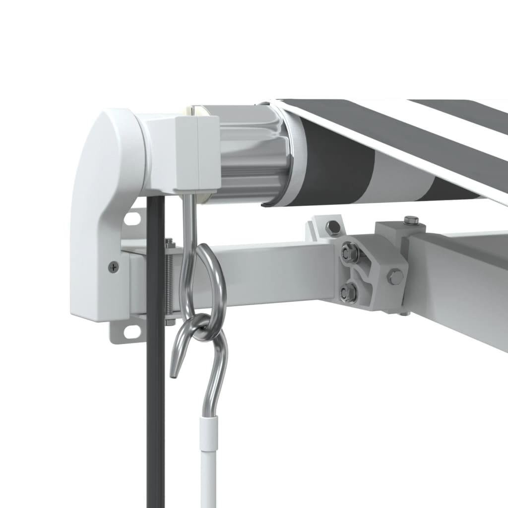 Automatisk Uttrekkbart Markise Antrasitt Og Hvit 600X350 Cm