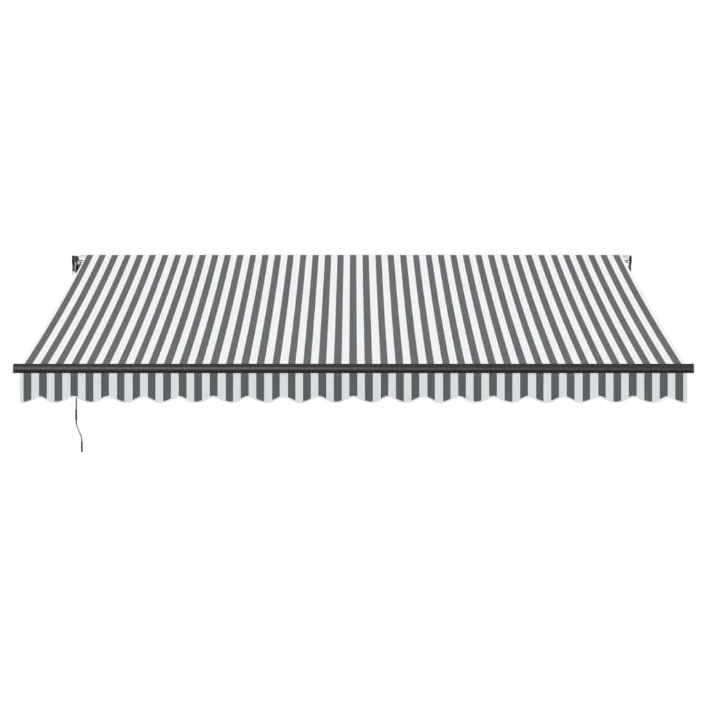 Automatisk Uttrekkbar Markise Led Antrasitt Og Hvit 450X350 Cm