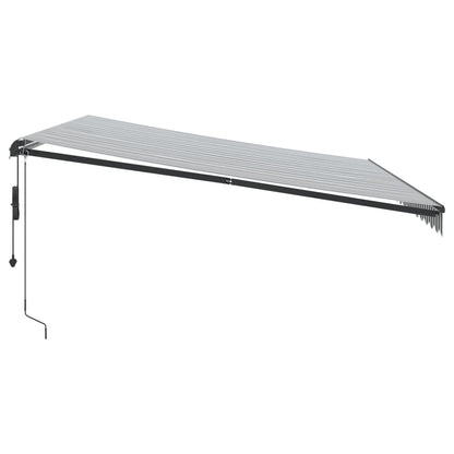 Automatisk Uttrekkbar Markise Led Antrasitt Og Hvit 450X350 Cm