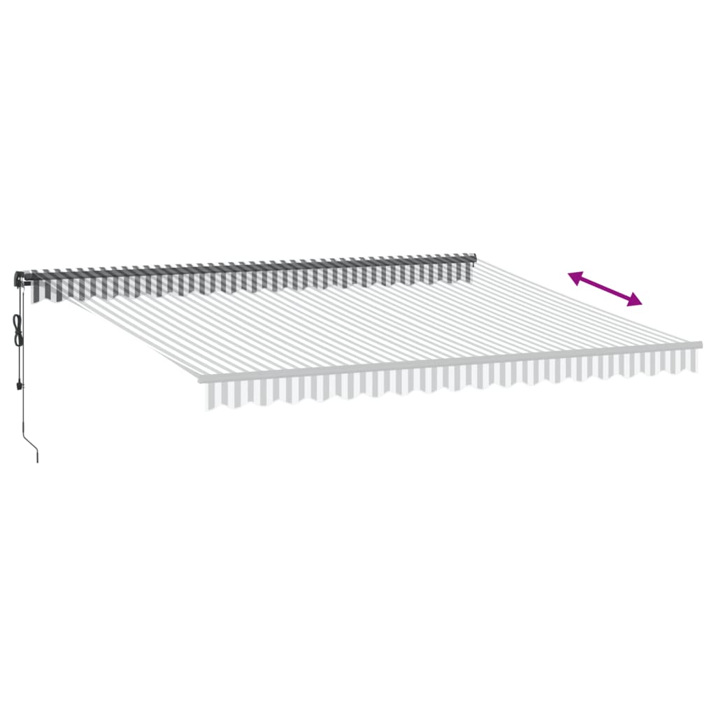 Automatisk Uttrekkbar Markise Led Antrasitt Og Hvit 450X350 Cm