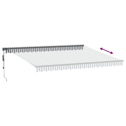 Automatisk Uttrekkbar Markise Led Antrasitt Og Hvit 450X350 Cm