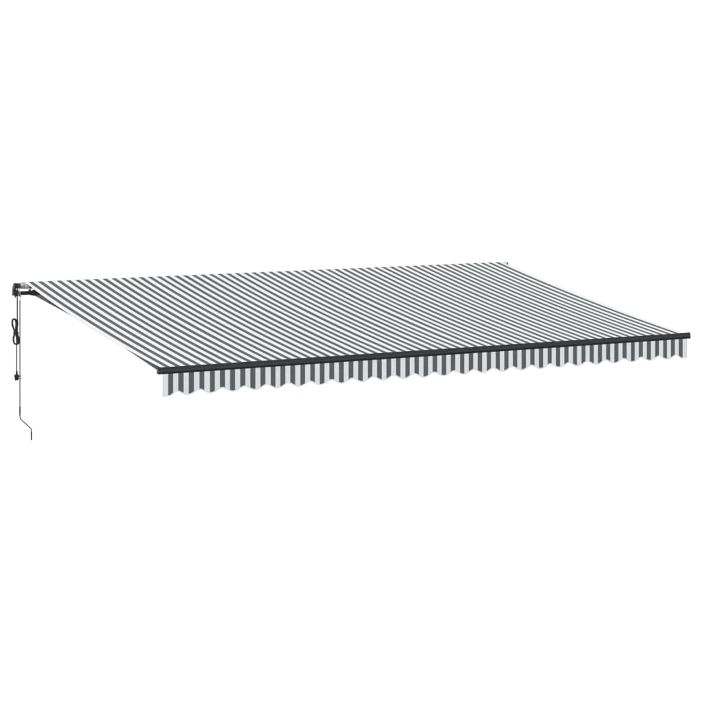 Automatisk Uttrekkbar Markise Antrasitt Og Hvit 600X350 Cm