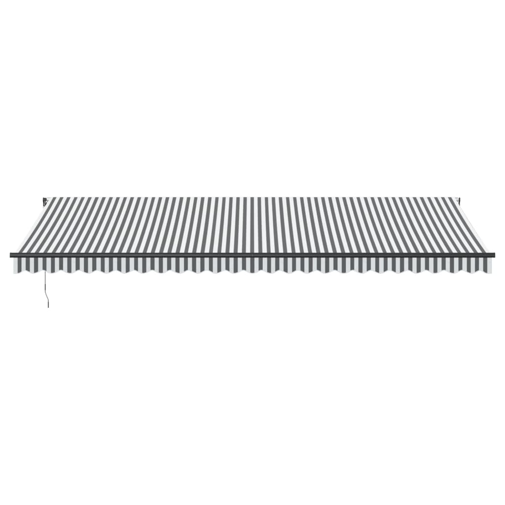 Automatisk Uttrekkbar Markise Led Antrasitt Og Hvit 600X350 Cm
