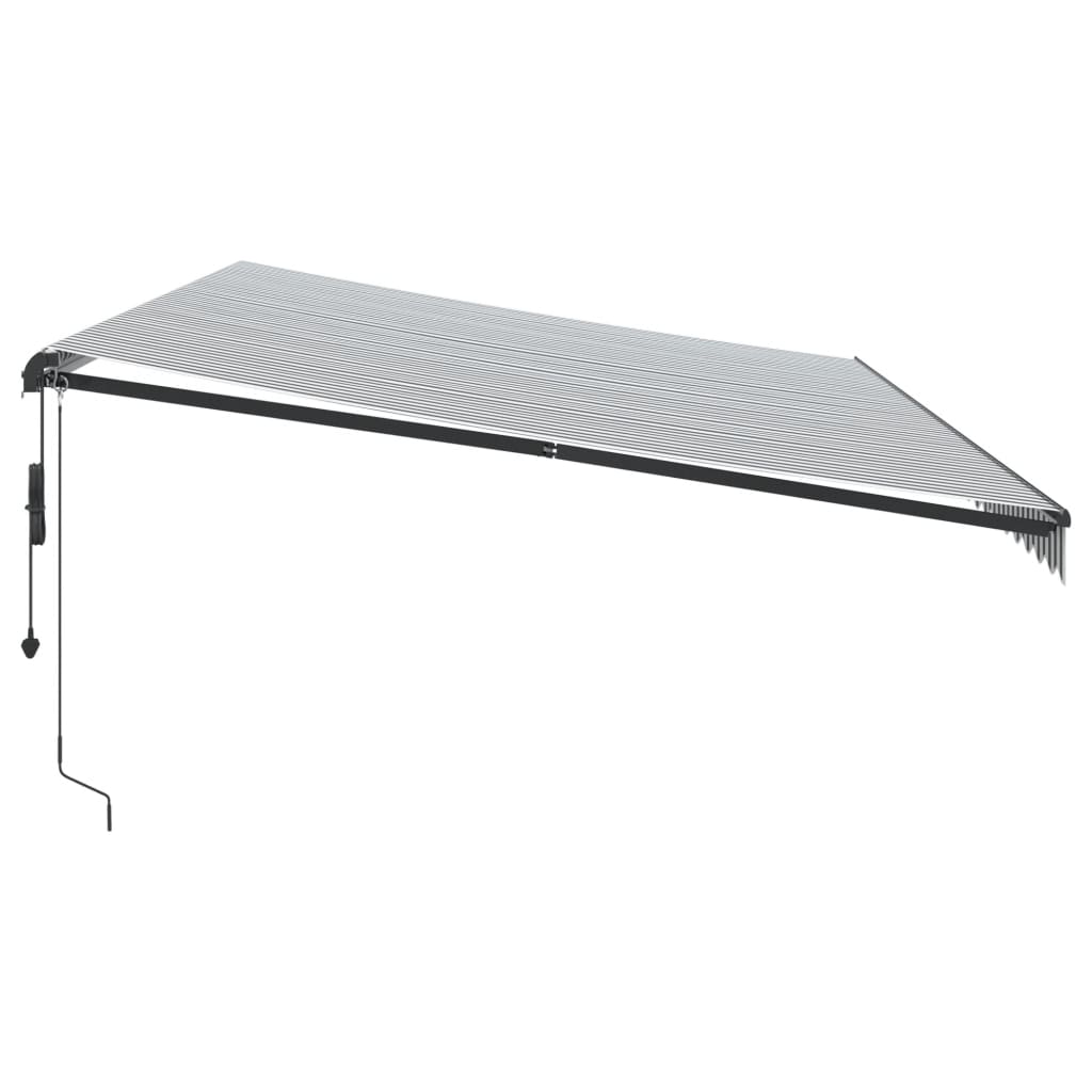 Automatisk Uttrekkbar Markise Led Antrasitt Og Hvit 600X350 Cm