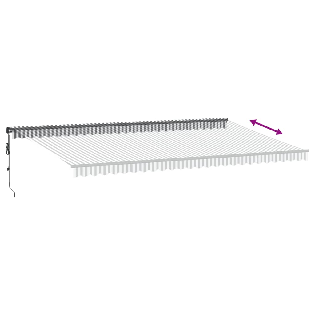 Automatisk Uttrekkbar Markise Led Antrasitt Og Hvit 600X350 Cm