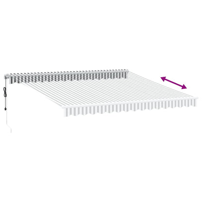 Automatisk Uttrekkbart Markise Antrasitt Og Hvit 400X300 Cm