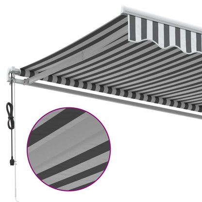 Automatisk Uttrekkbart Markise Antrasitt Og Hvit 400X300 Cm