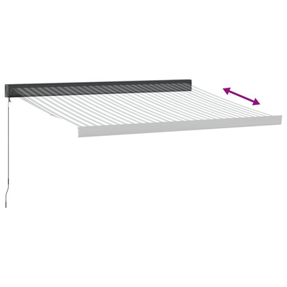 Uttrekkbar Markise Antrasitt Og Hvit 3X2,5 M Stoff Og Aluminium