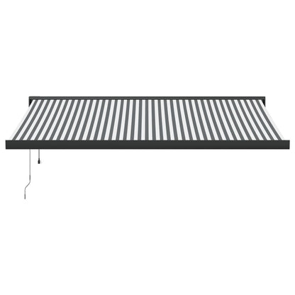 Uttrekkbar Markise Antrasitt Og Hvit 4X3 M Stoff Og Aluminium