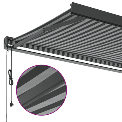 Uttrekkbar Markise Antrasitt Og Hvit 4X3 M Stoff Og Aluminium