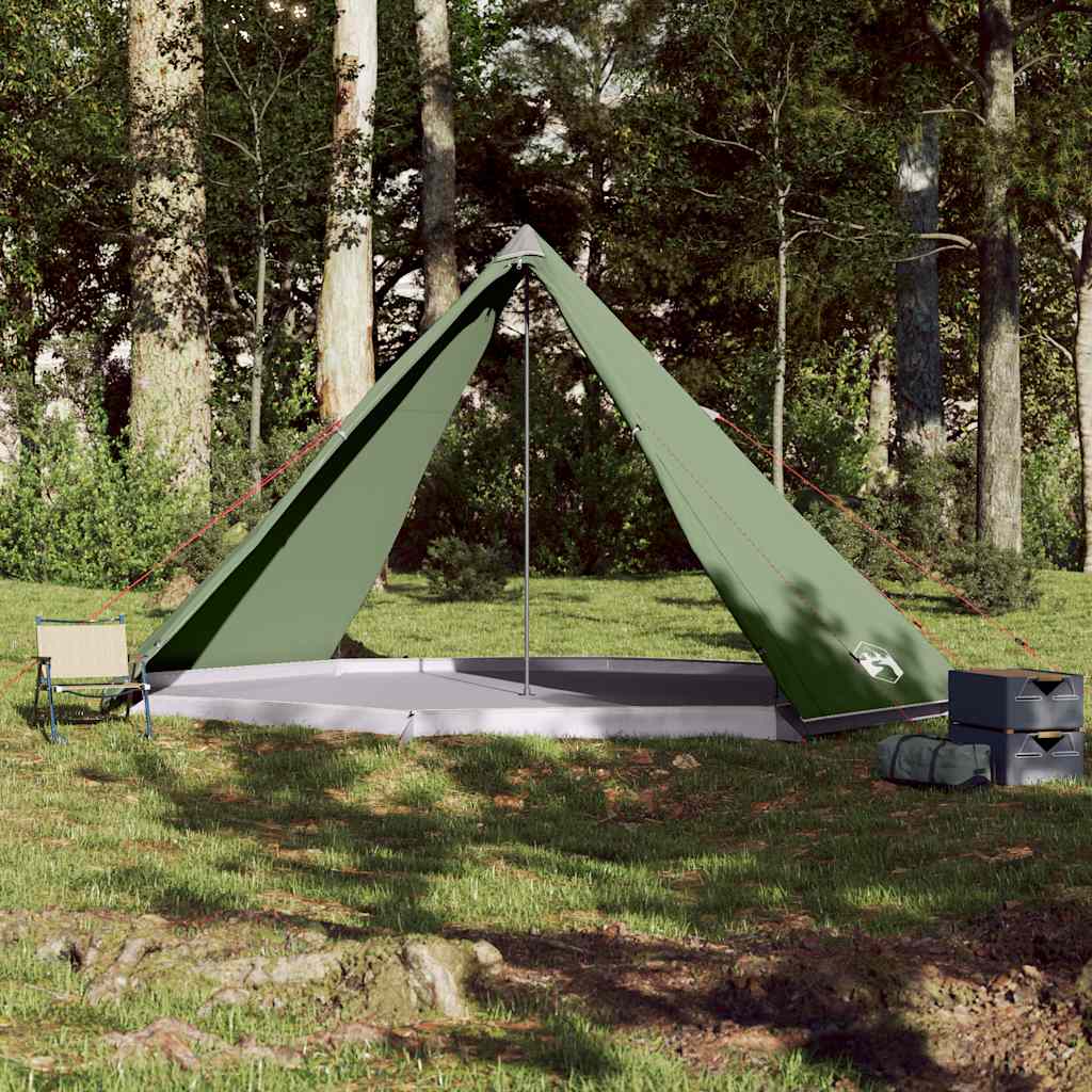 Tipi-Telt For Camping 8 Personer Grønn Vanntett