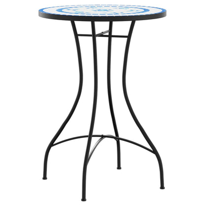 Bistrobord Med Mosaikk Blå Og Hvit Jern Og Keramikk
