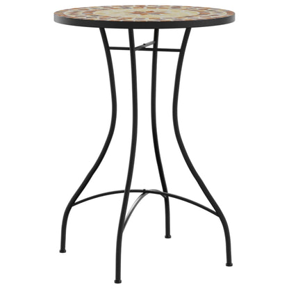 Bistrobord Med Mosaikk Terrakotta Og Hvit Jern Og Keramikk