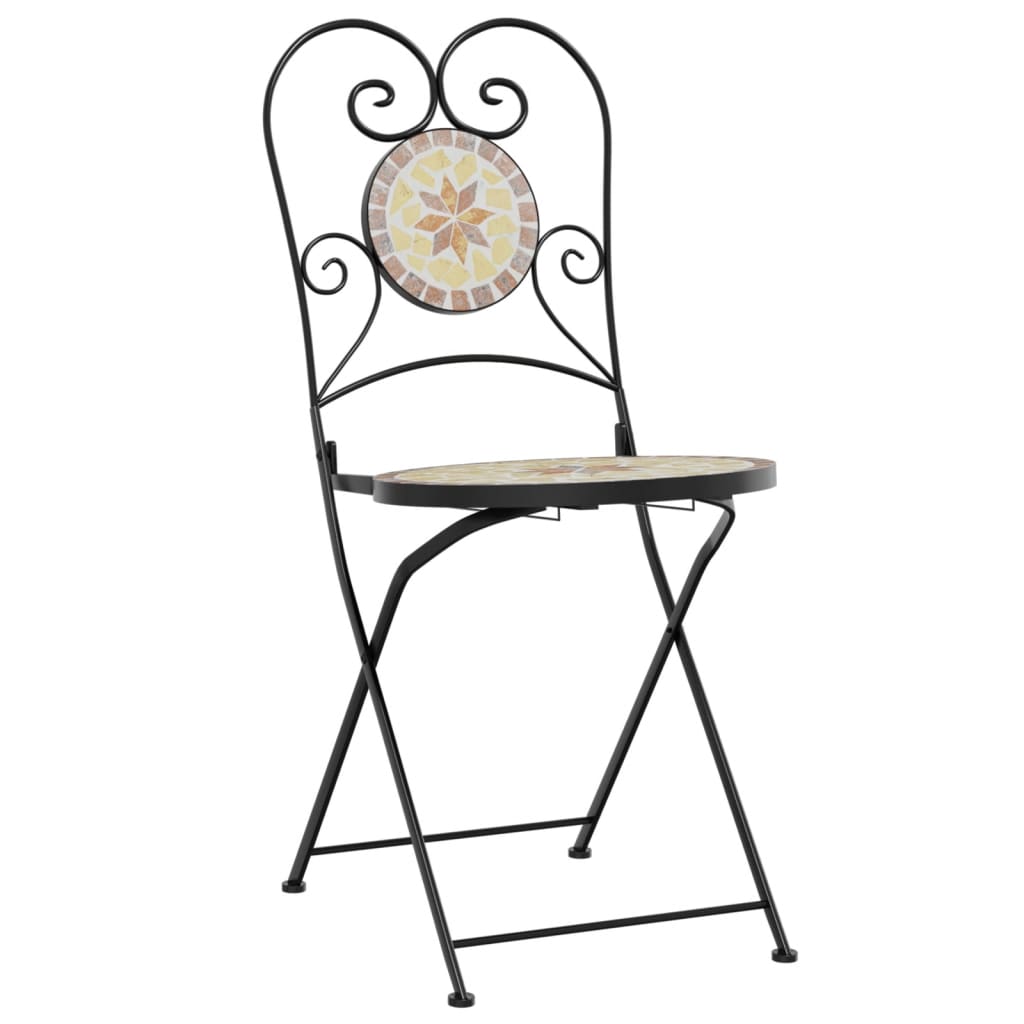 Bistrobord Med Mosaikk Terrakotta Og Hvit Jern Og Keramikk