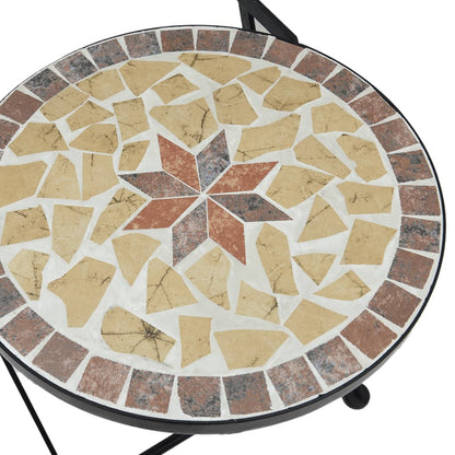 Bistrobord Med Mosaikk Terrakotta Og Hvit Jern Og Keramikk