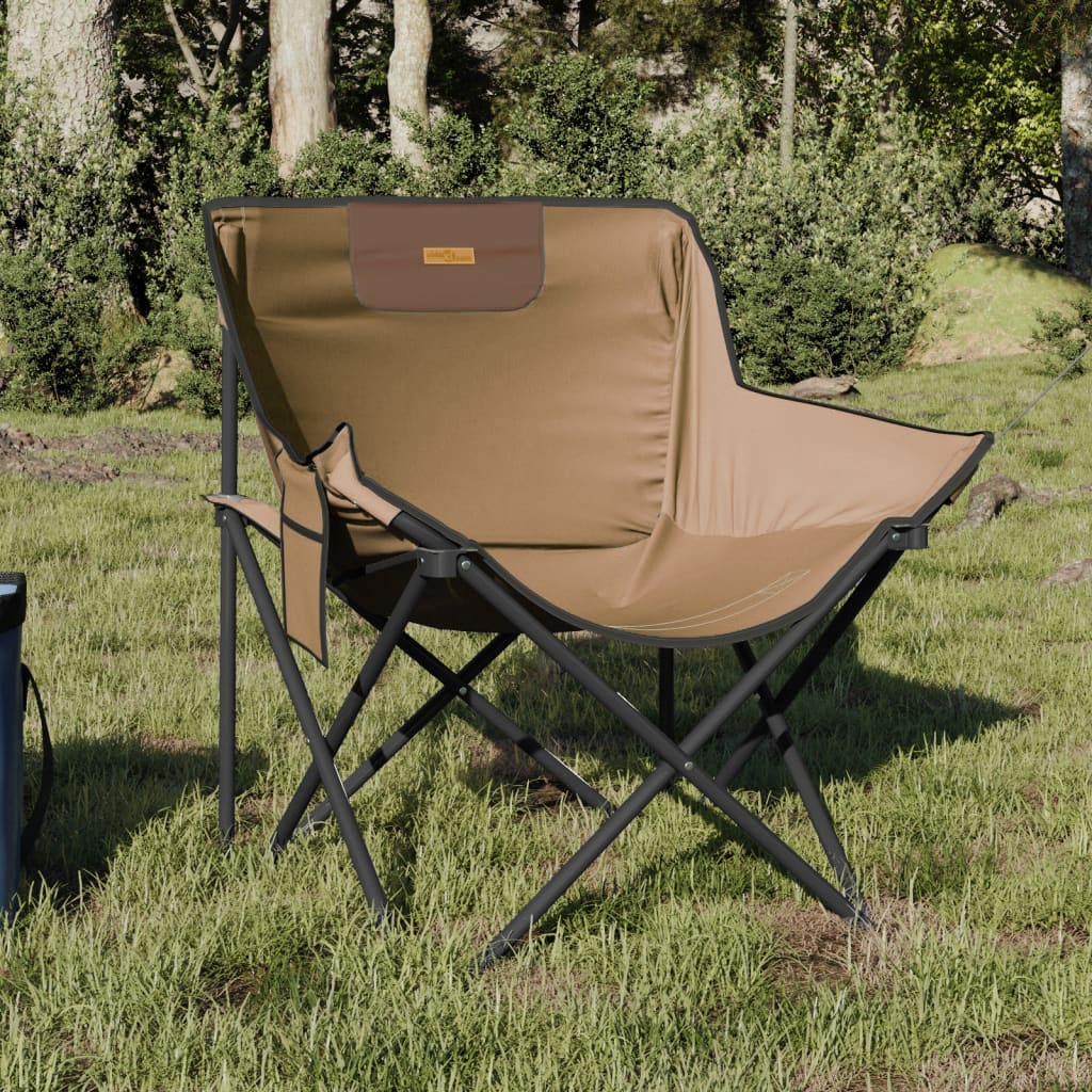 Campingstoler Med Lomme 2 Stk Sammenleggbar Brun