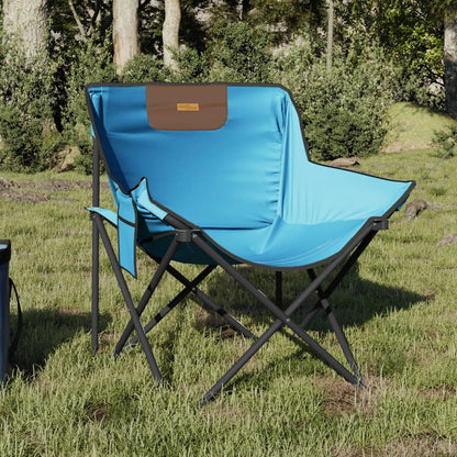 Campingstoler Med Lomme 2 Stk Sammenleggbar Lyseblå