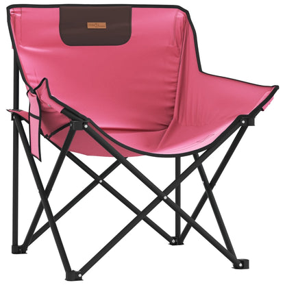 Campingstoler Med Lomme 2 Stk Sammenleggbar Rosa