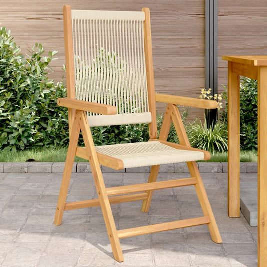 Hagestoler 2 Stk Beige Heltre Akasie Og Polypropylen