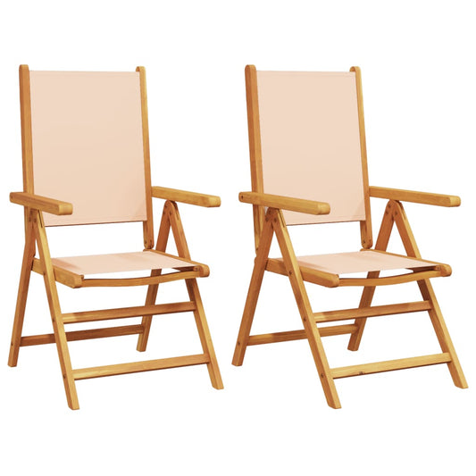 Hagestoler 2 Stk Beige Heltre Akasie Og Stoff