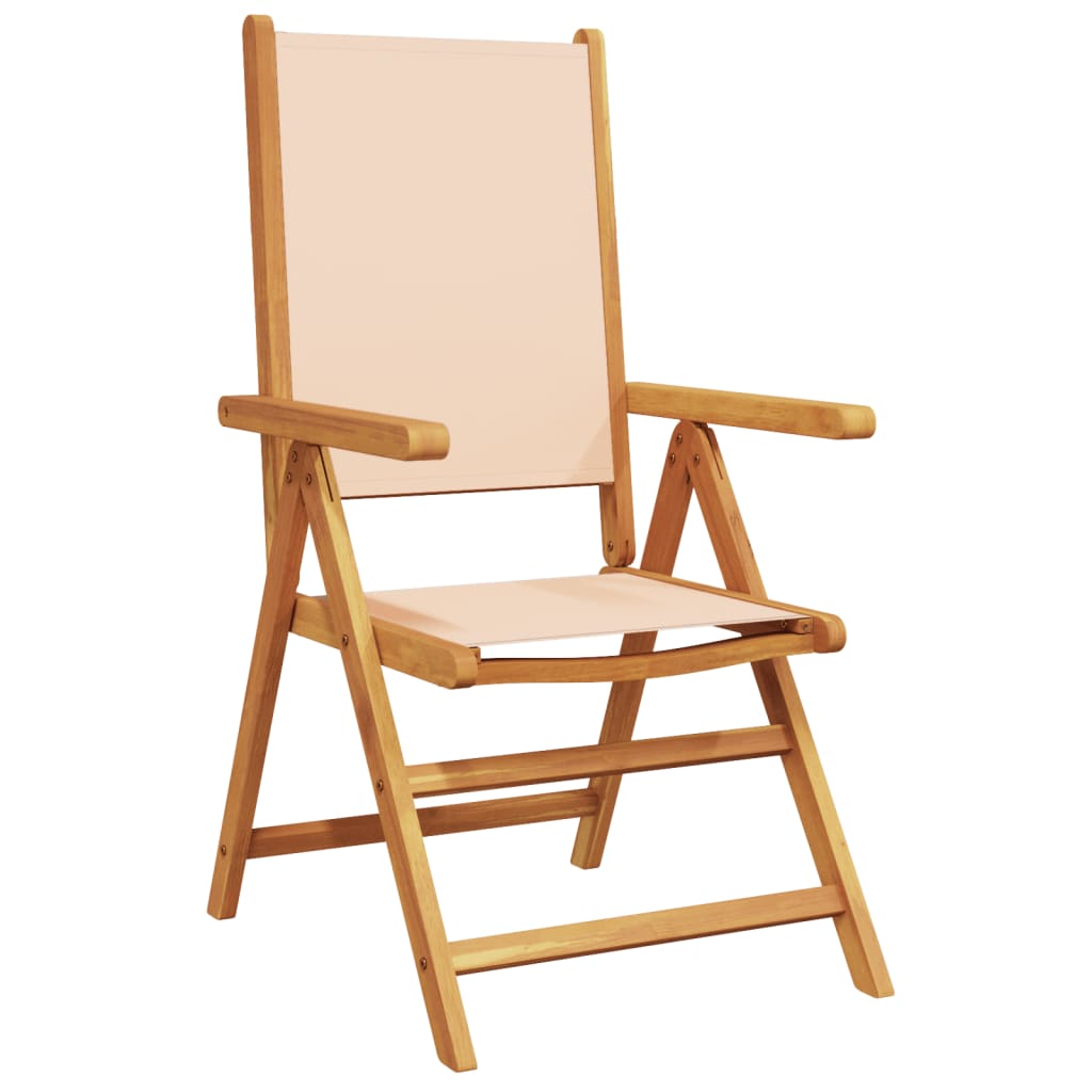 Hagestoler 2 Stk Beige Heltre Akasie Og Stoff