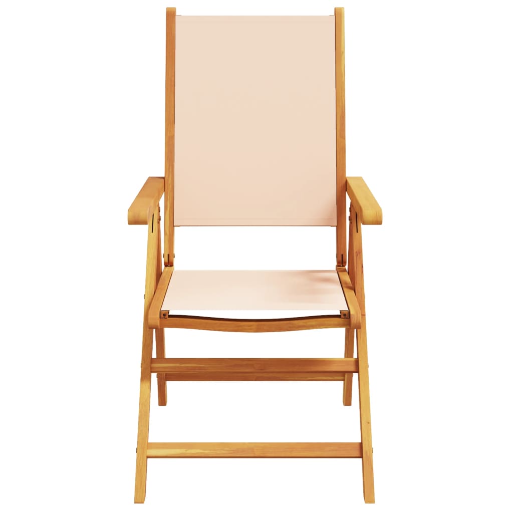 Hagestoler 2 Stk Beige Heltre Akasie Og Stoff