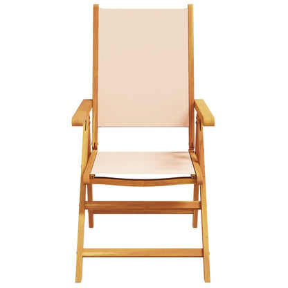 Hagestoler 2 Stk Beige Heltre Akasie Og Stoff