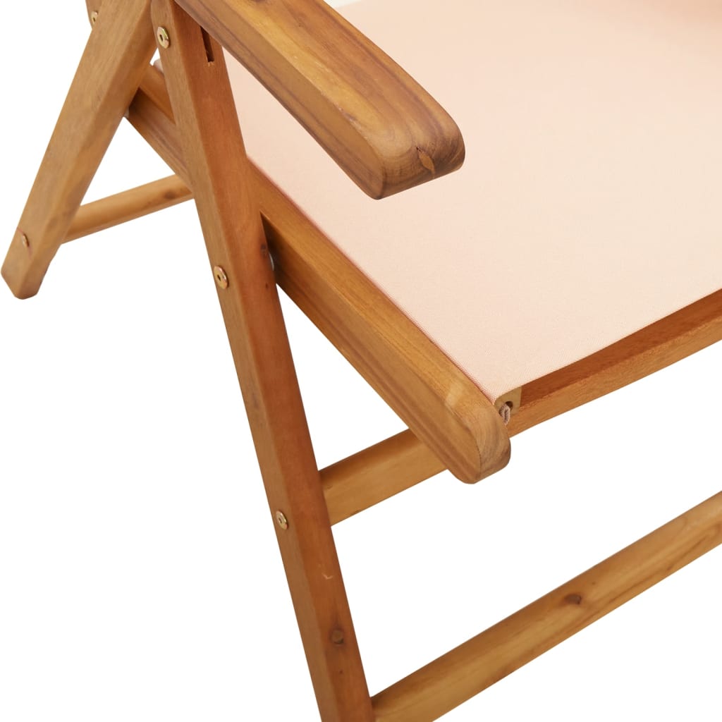 Hagestoler 2 Stk Beige Heltre Akasie Og Stoff