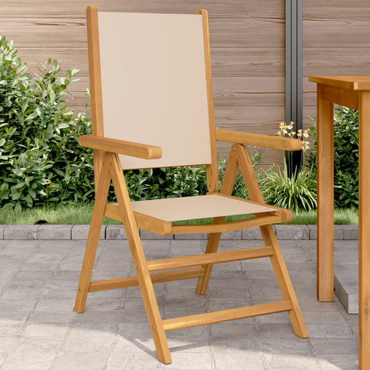 Hagestoler 2 Stk Beige Heltre Akasie Og Stoff