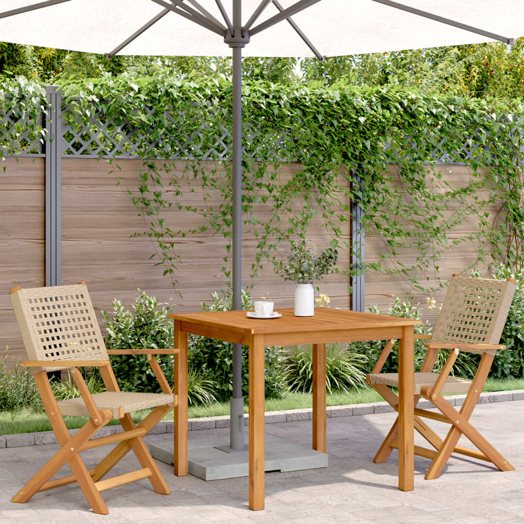 Hagestoler 2 Stk Beige Heltre Akasie Og Polyrotting
