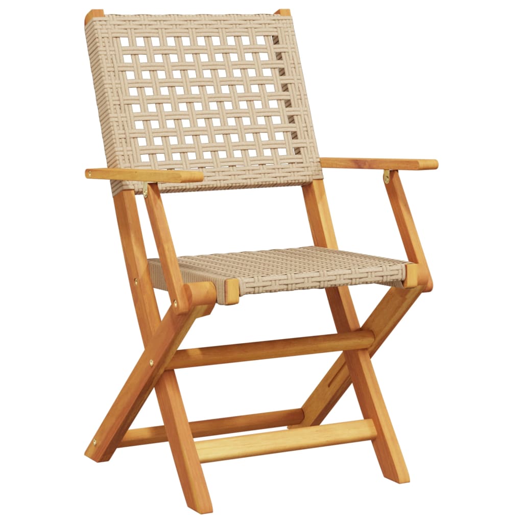 Hagestoler 2 Stk Beige Heltre Akasie Og Polyrotting