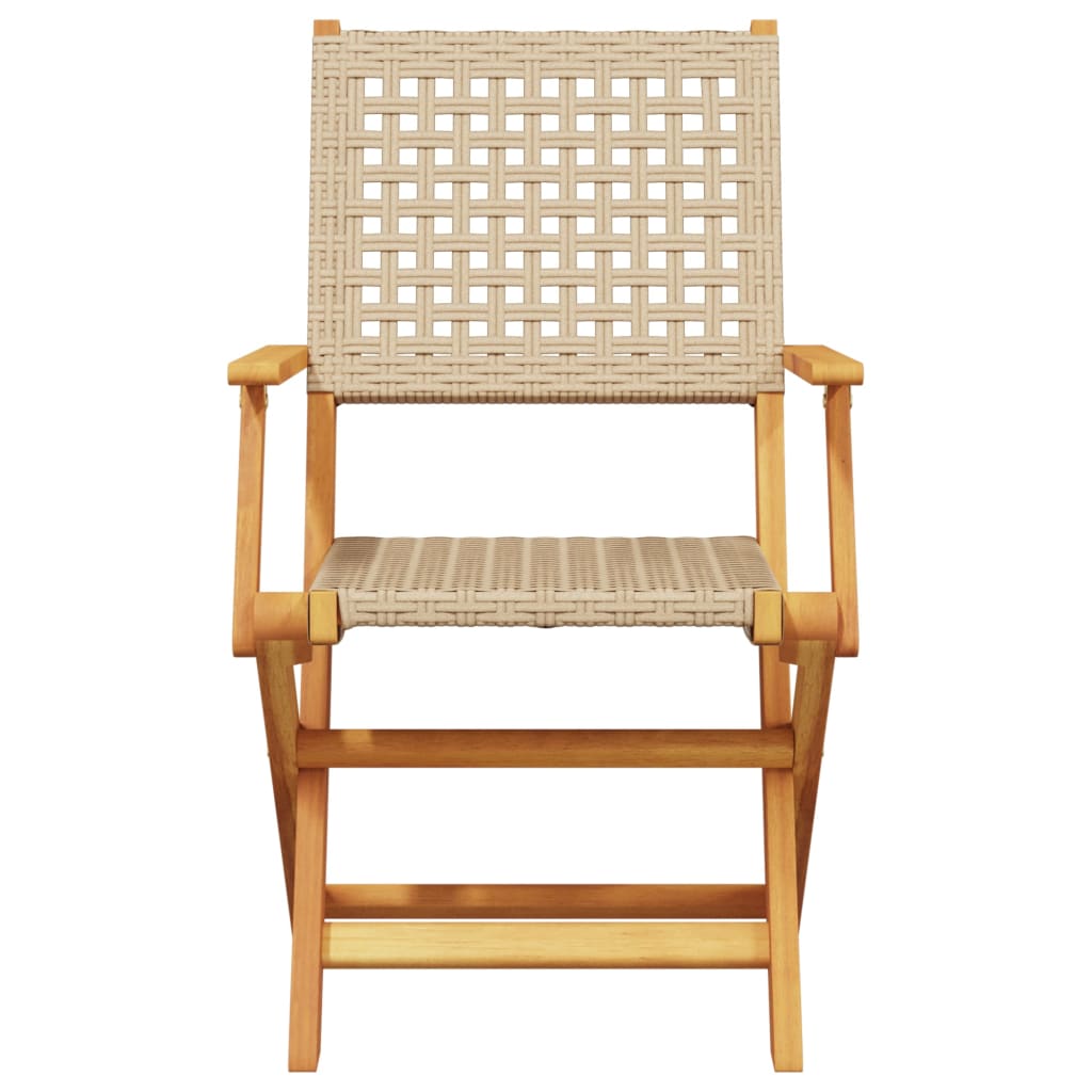 Hagestoler 2 Stk Beige Heltre Akasie Og Polyrotting