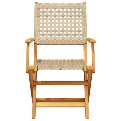 Hagestoler 2 Stk Beige Heltre Akasie Og Polyrotting