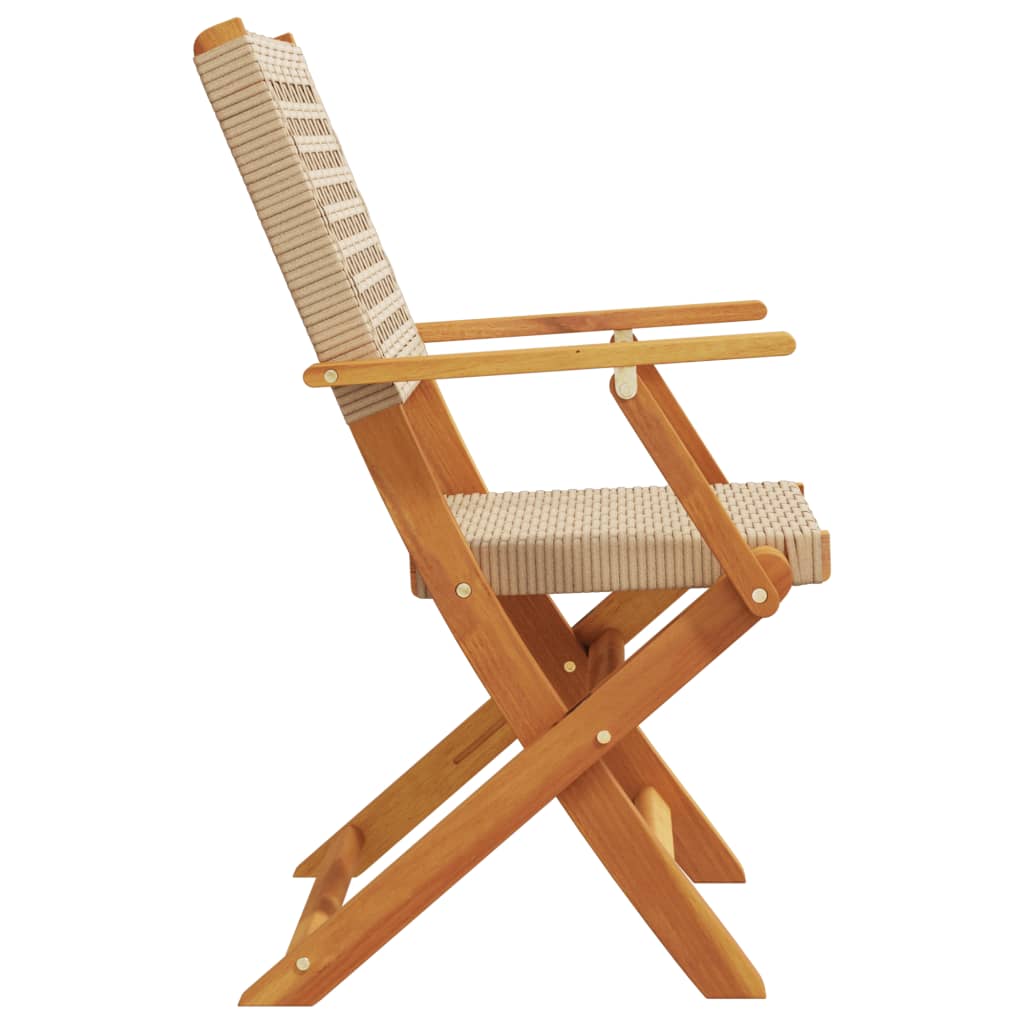 Hagestoler 2 Stk Beige Heltre Akasie Og Polyrotting