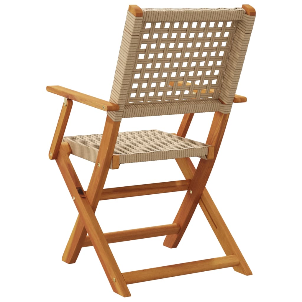 Hagestoler 2 Stk Beige Heltre Akasie Og Polyrotting