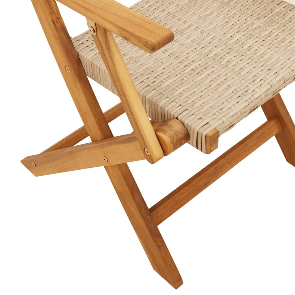 Hagestoler 2 Stk Beige Heltre Akasie Og Polyrotting
