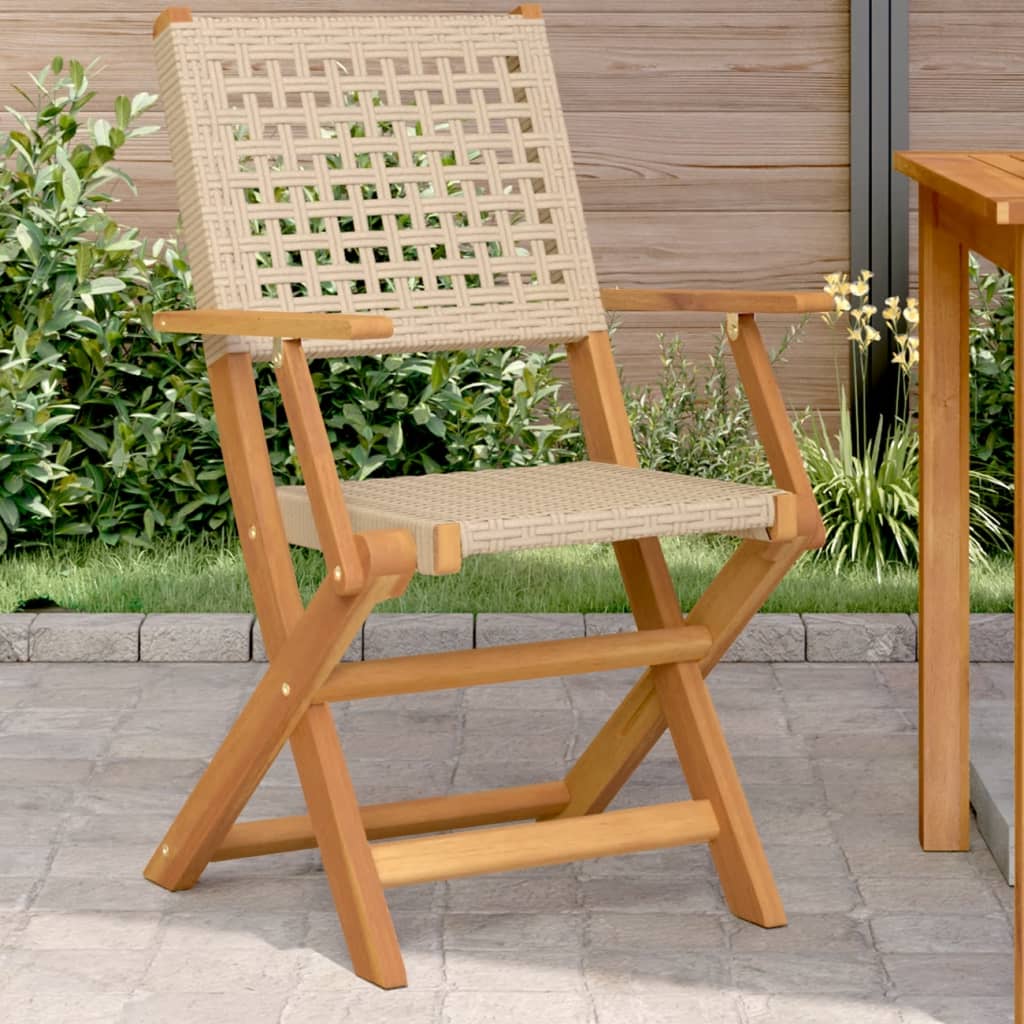 Hagestoler 2 Stk Beige Heltre Akasie Og Polyrotting