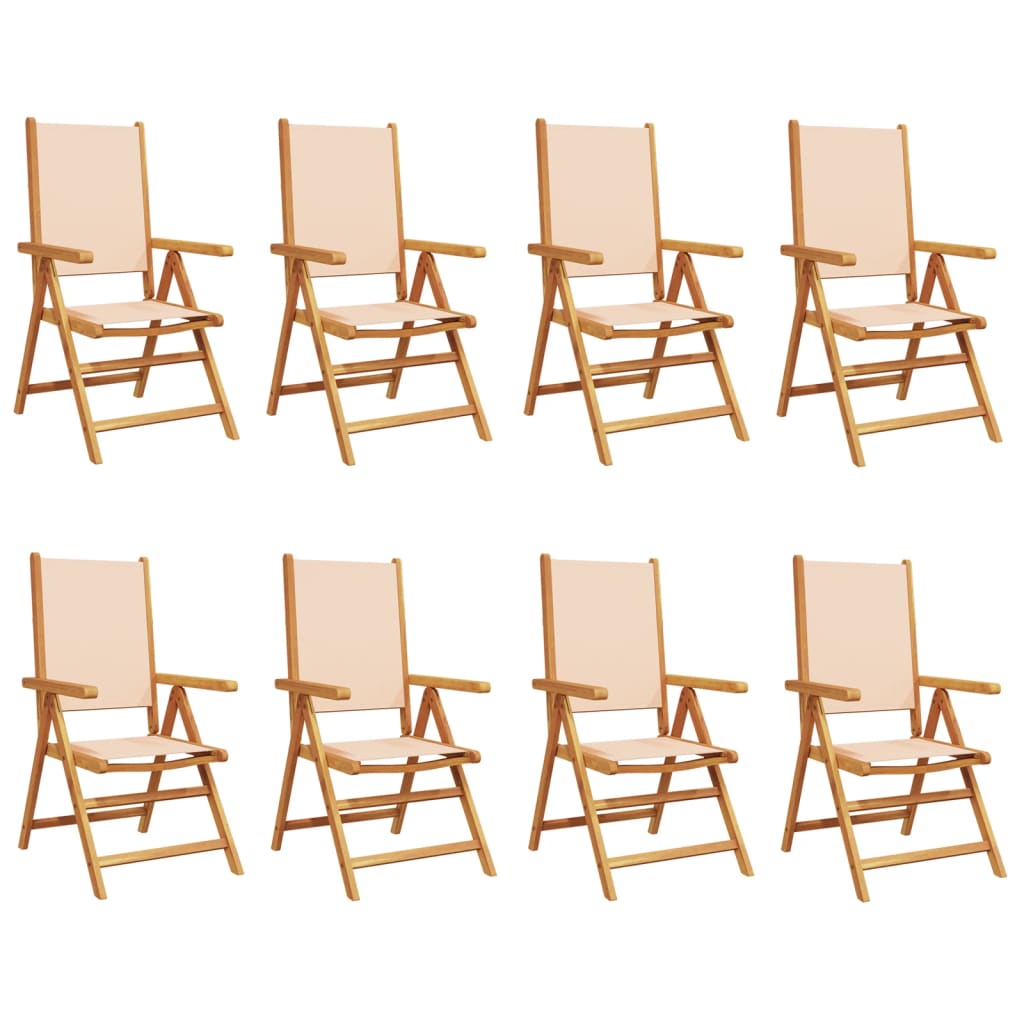 Lenestoler For Hage 8 Stk Beige Stoff Og Heltre