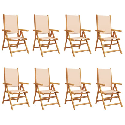 Lenestoler For Hage 8 Stk Beige Stoff Og Heltre