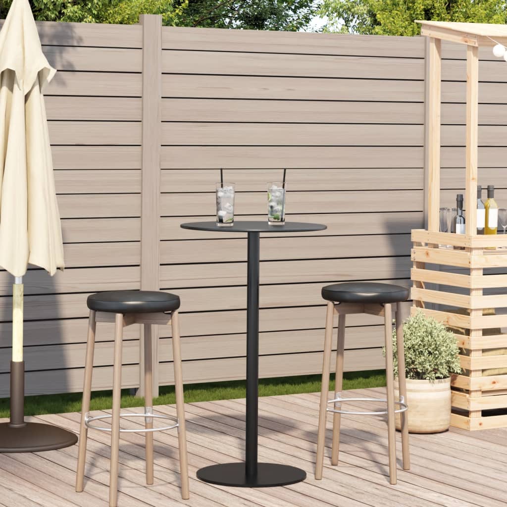 Hagebord Rundt Svart Ø60X105 Cm Stål