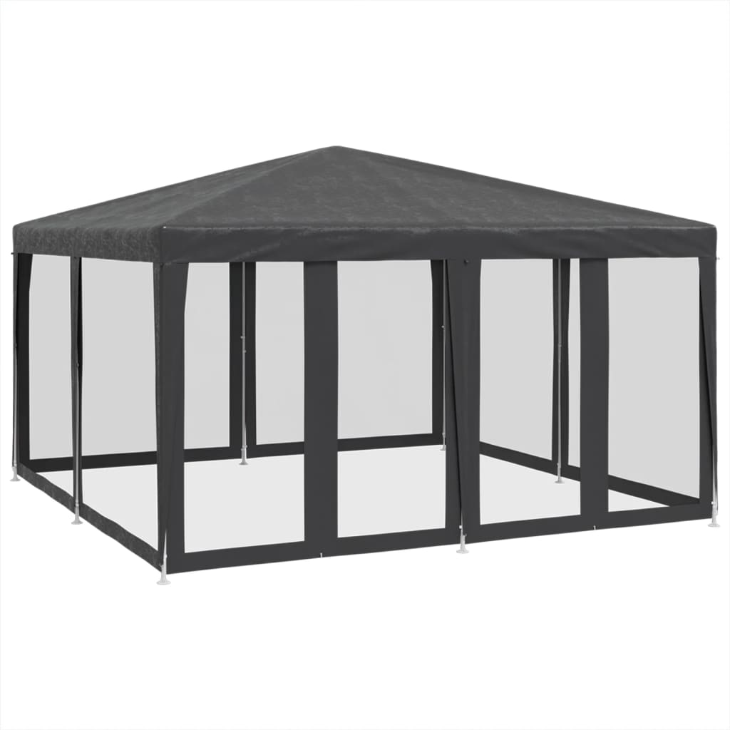 Festtelt Med 8 Sidevegger Av Netting Antrasitt 4X4 M Hdpe